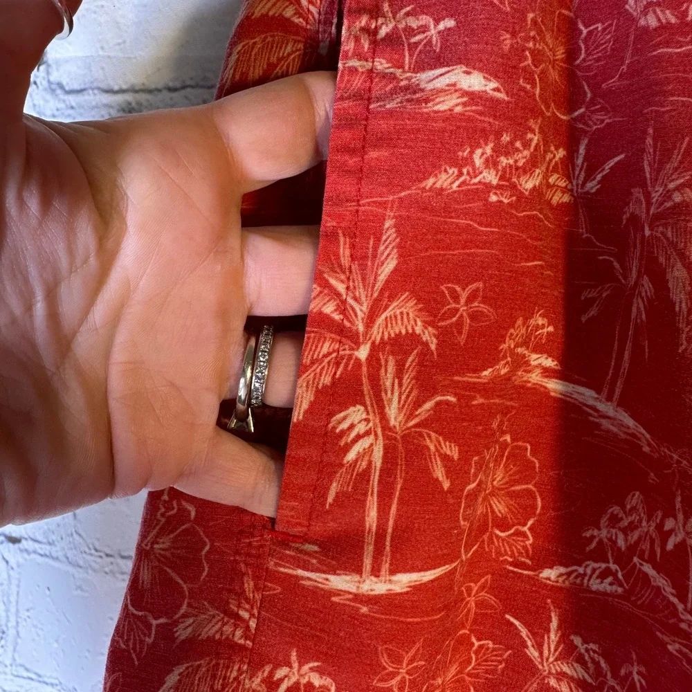 Fair Harbor Mens Red Tropical Palm Floral Board Shorts‎ Swim Trunks Size 36